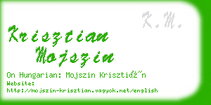 krisztian mojszin business card